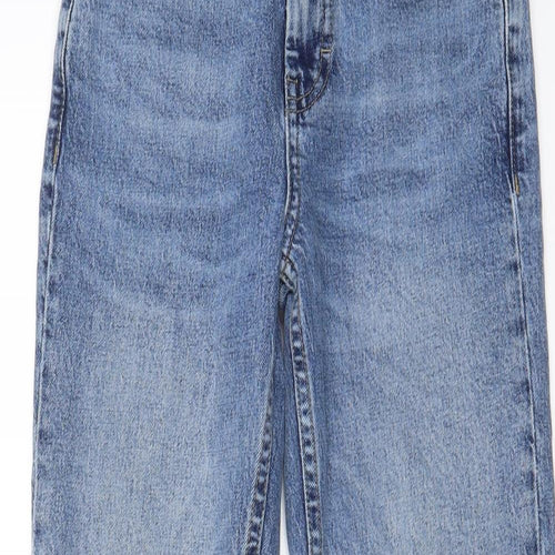 Topshop Womens Blue Cotton Capri Jeans Size 25 in L32 in Regular Zip - Pockets