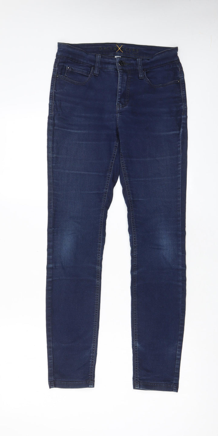 Mac Jeans Womens Blue Cotton Skinny Jeans Size 6 L30 in Regular Zip - Pockets