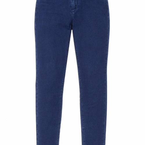 Topshop Womens Blue Cotton Skinny Jeans Size 28 in L34 in Regular Zip - Pockets