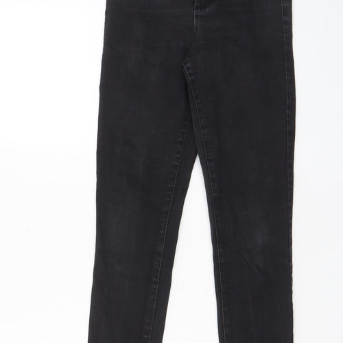 Denim & Co. Womens Grey Cotton Skinny Jeans Size 8 L27 in Regular Zip - Pockets
