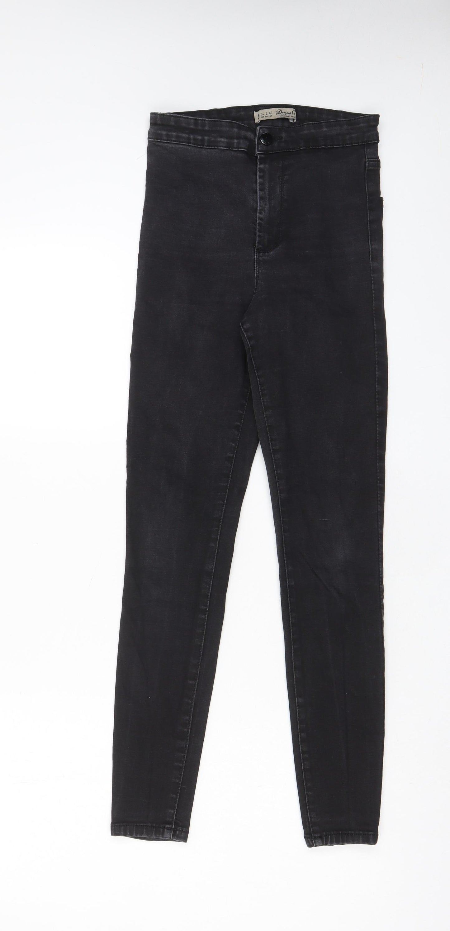 Denim & Co. Womens Grey Cotton Skinny Jeans Size 8 L27 in Regular Zip - Pockets