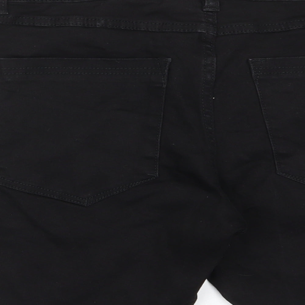 KWD Mens Black Cotton Bermuda Shorts Size 32 in L8 in Regular Button - Pockets