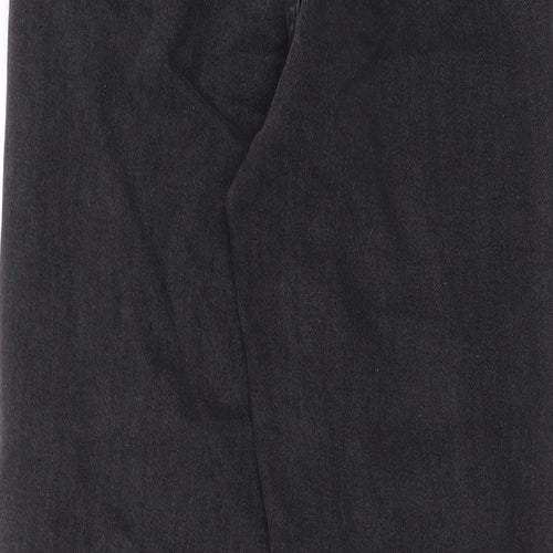 PRETTYLITTLETHING Womens Grey Cotton Straight Jeans Size 8 L29 in Regular Zip - Pockets