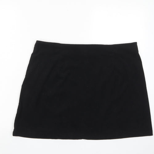 Cider Womens Black Polyester A-Line Skirt Size XL Zip