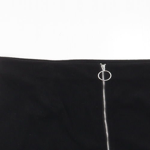 Cider Womens Black Polyester A-Line Skirt Size XL Zip