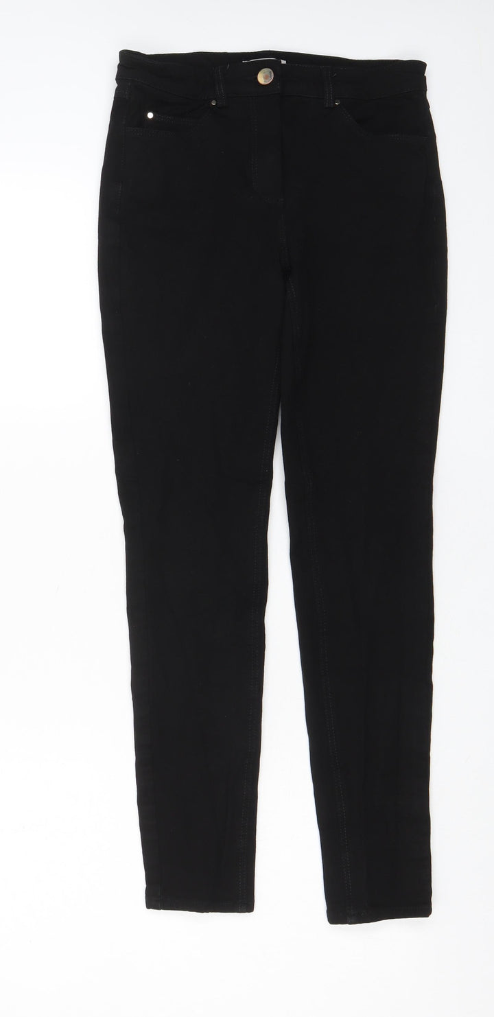 H&M Womens Black Cotton Skinny Jeans Size 6 L28 in Regular Zip - Pockets