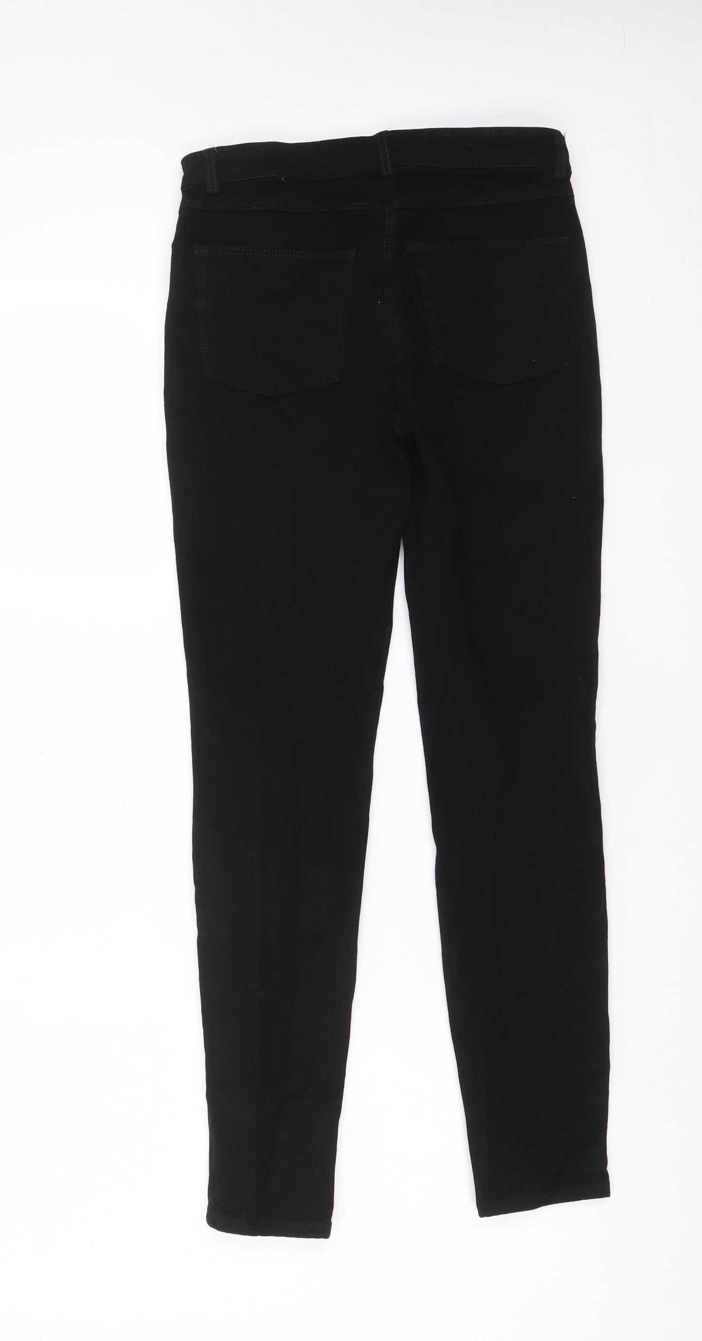 H&M Womens Black Cotton Skinny Jeans Size 6 L28 in Regular Zip - Pockets