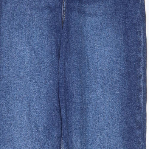 H&M Womens Blue Cotton Tapered Jeans Size 10 L29 in Regular Zip - Pockets