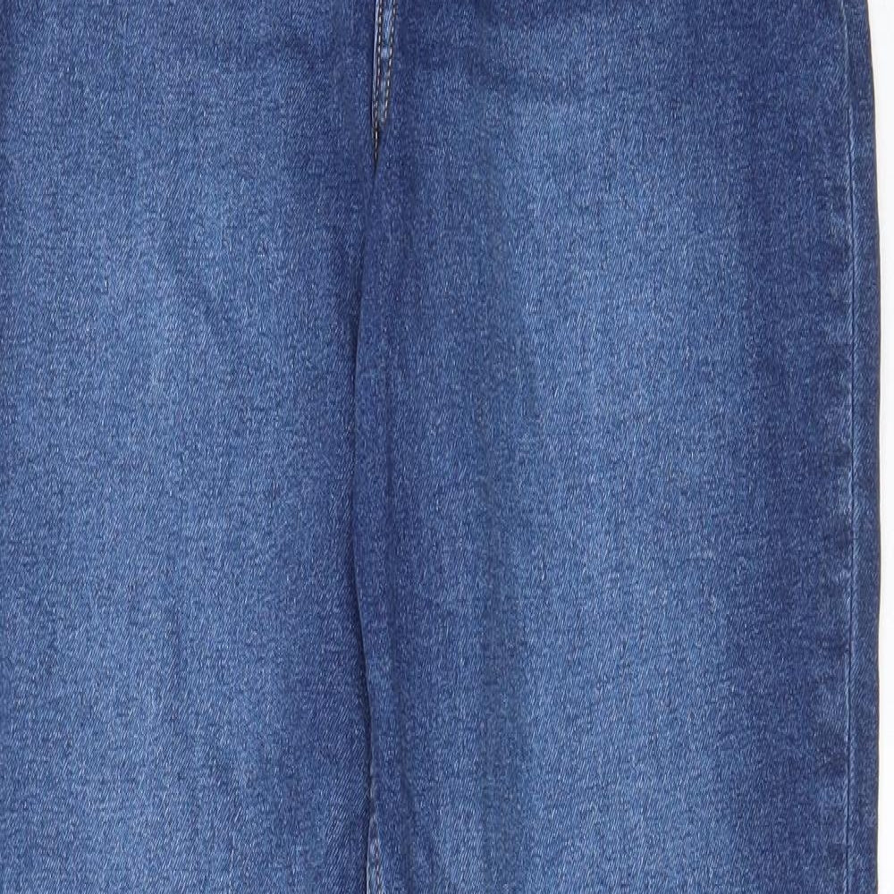 H&M Womens Blue Cotton Tapered Jeans Size 10 L29 in Regular Zip - Pockets