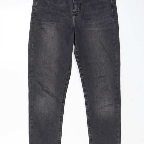 Topshop Womens Grey Cotton Skinny Jeans Size 28 in L30 in Regular Zip - Pockets