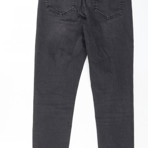 Topshop Womens Grey Cotton Skinny Jeans Size 28 in L30 in Regular Zip - Pockets