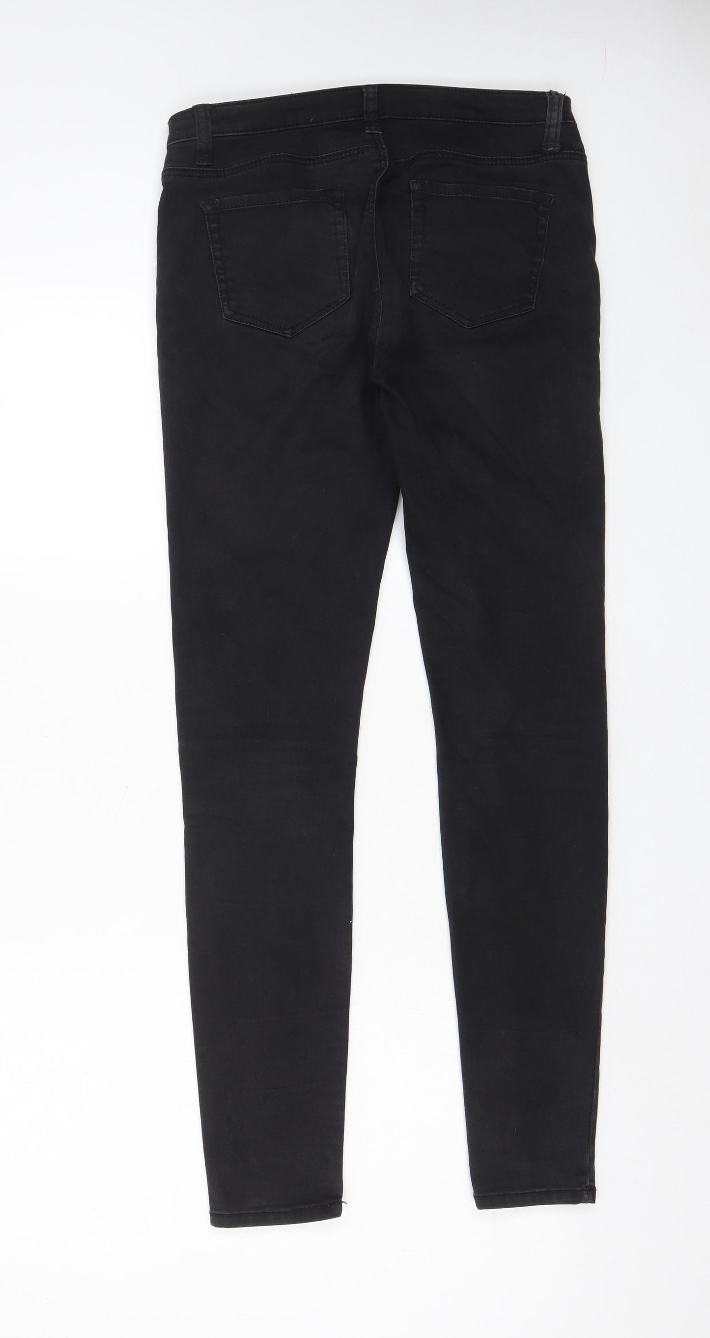 Denim & Co. Womens Black Cotton Skinny Jeans Size 10 L30 in Regular Zip - Pockets