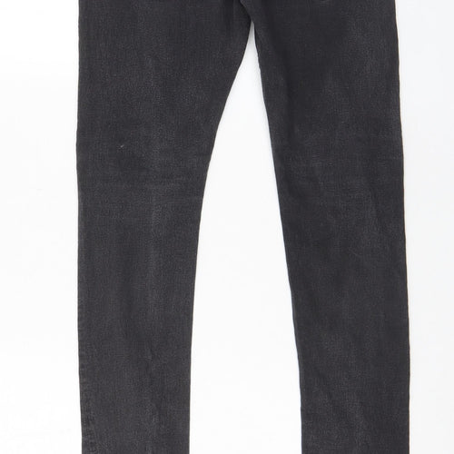 H&M Mens Grey Cotton Skinny Jeans Size 28 in L32 in Regular Button - Pockets