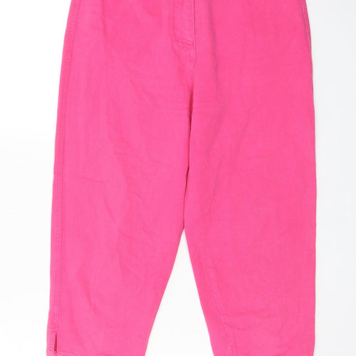Influence Womens Pink Cotton Capri Jeans Size M L20 in Regular Zip - Pockets