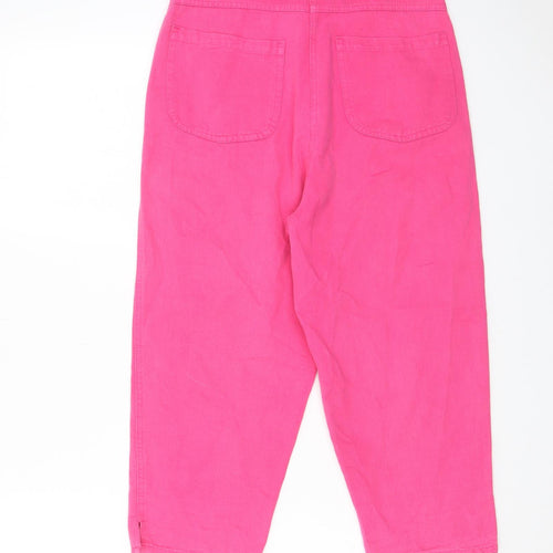 Influence Womens Pink Cotton Capri Jeans Size M L20 in Regular Zip - Pockets