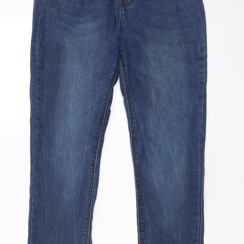 Denim & Co. Womens Blue Cotton Skinny Jeans Size 14 L28 in Regular Zip - Pockets