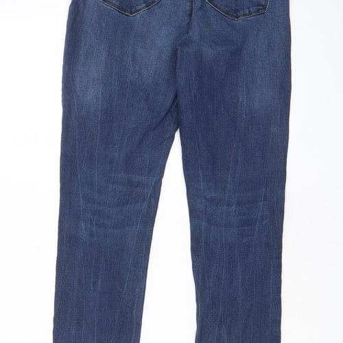 Denim & Co. Womens Blue Cotton Skinny Jeans Size 14 L28 in Regular Zip - Pockets