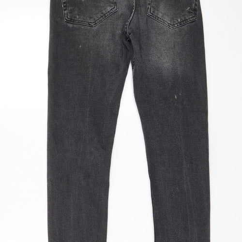 Zara Mens Grey Cotton Skinny Jeans Size 30 in L29 in Regular Zip - Pockets