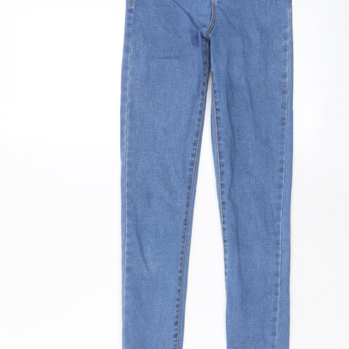 Denim & Co. Womens Blue Cotton Skinny Jeans Size 6 L26 in Regular Zip - Pockets