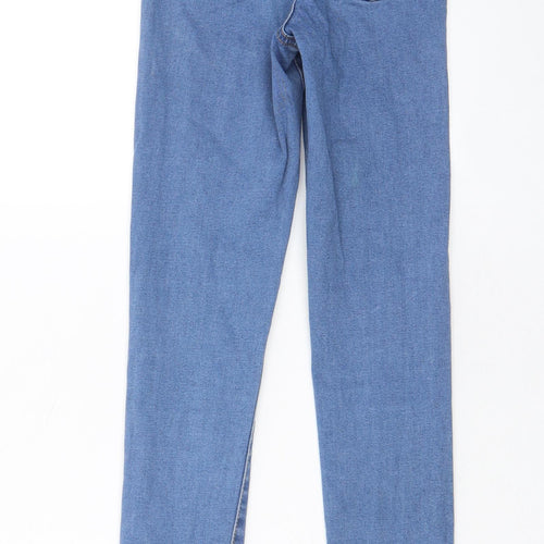Denim & Co. Womens Blue Cotton Skinny Jeans Size 6 L26 in Regular Zip - Pockets