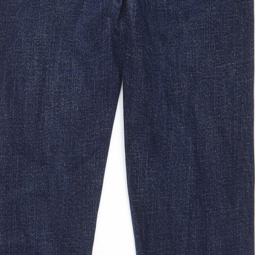 H&M Mens Blue Cotton Straight Jeans Size 32 in L34 in Slim Button - Pockets