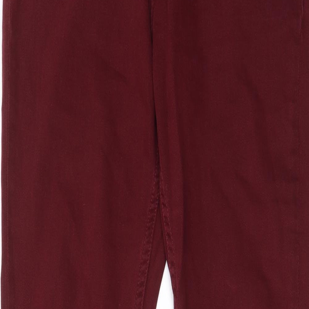 Topshop Womens Red Cotton Straight Jeans Size 30 in L30 in Regular Zip - Pockets
