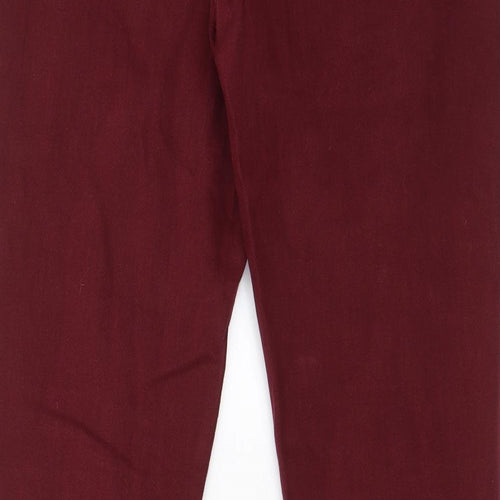 Topshop Womens Red Cotton Straight Jeans Size 30 in L30 in Regular Zip - Pockets