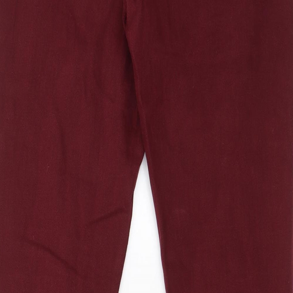 Topshop Womens Red Cotton Straight Jeans Size 30 in L30 in Regular Zip - Pockets