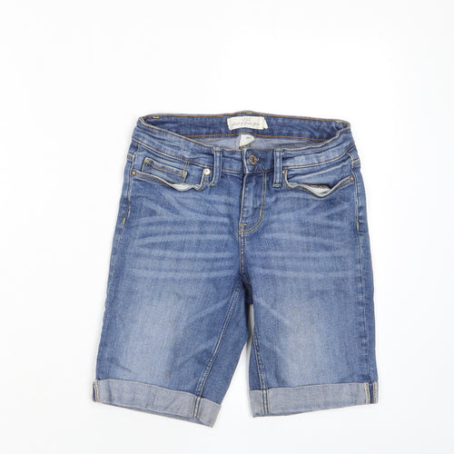 H&M Womens Blue Cotton Bermuda Shorts Size 27 in L8 in Regular Zip - Pockets