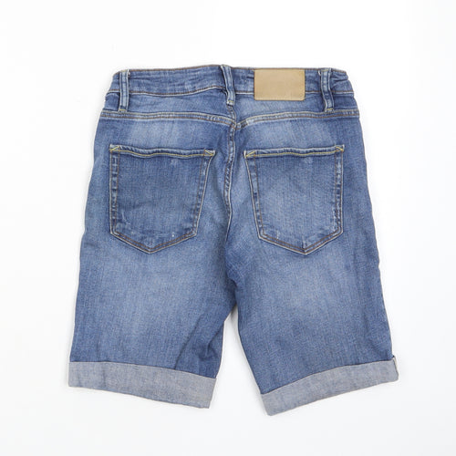 H&M Womens Blue Cotton Bermuda Shorts Size 27 in L8 in Regular Zip - Pockets