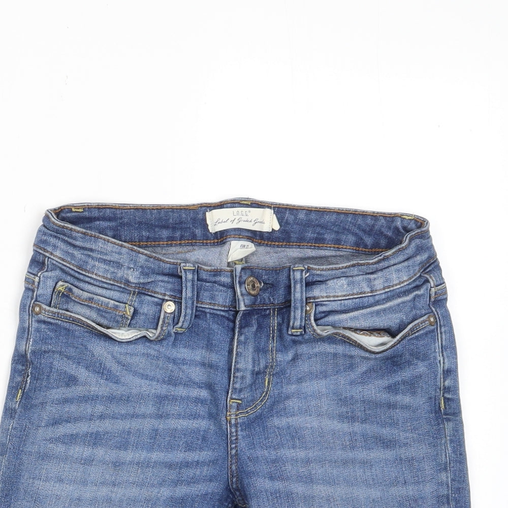 H&M Womens Blue Cotton Bermuda Shorts Size 27 in L8 in Regular Zip - Pockets