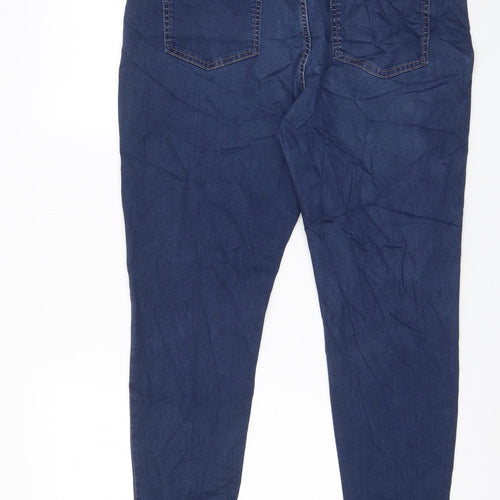 Marks and Spencer Womens Blue Cotton Skinny Jeans Size 18 L27 in Regular Zip - Pockets