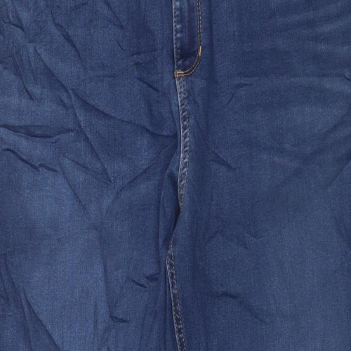 Marks and Spencer Womens Blue Cotton Skinny Jeans Size 18 L27 in Regular Zip - Pockets