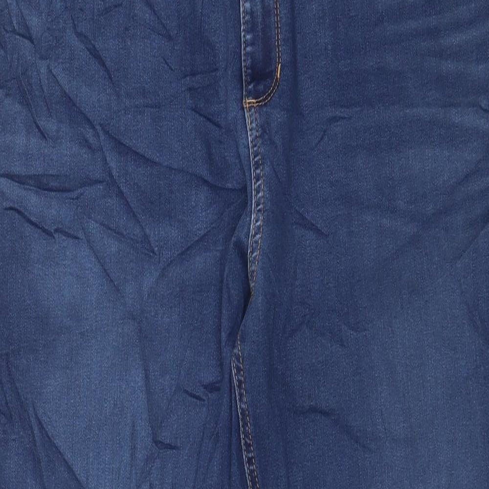 Marks and Spencer Womens Blue Cotton Skinny Jeans Size 18 L27 in Regular Zip - Pockets