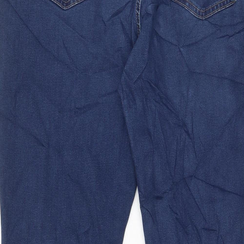 Marks and Spencer Womens Blue Cotton Skinny Jeans Size 18 L27 in Regular Zip - Pockets
