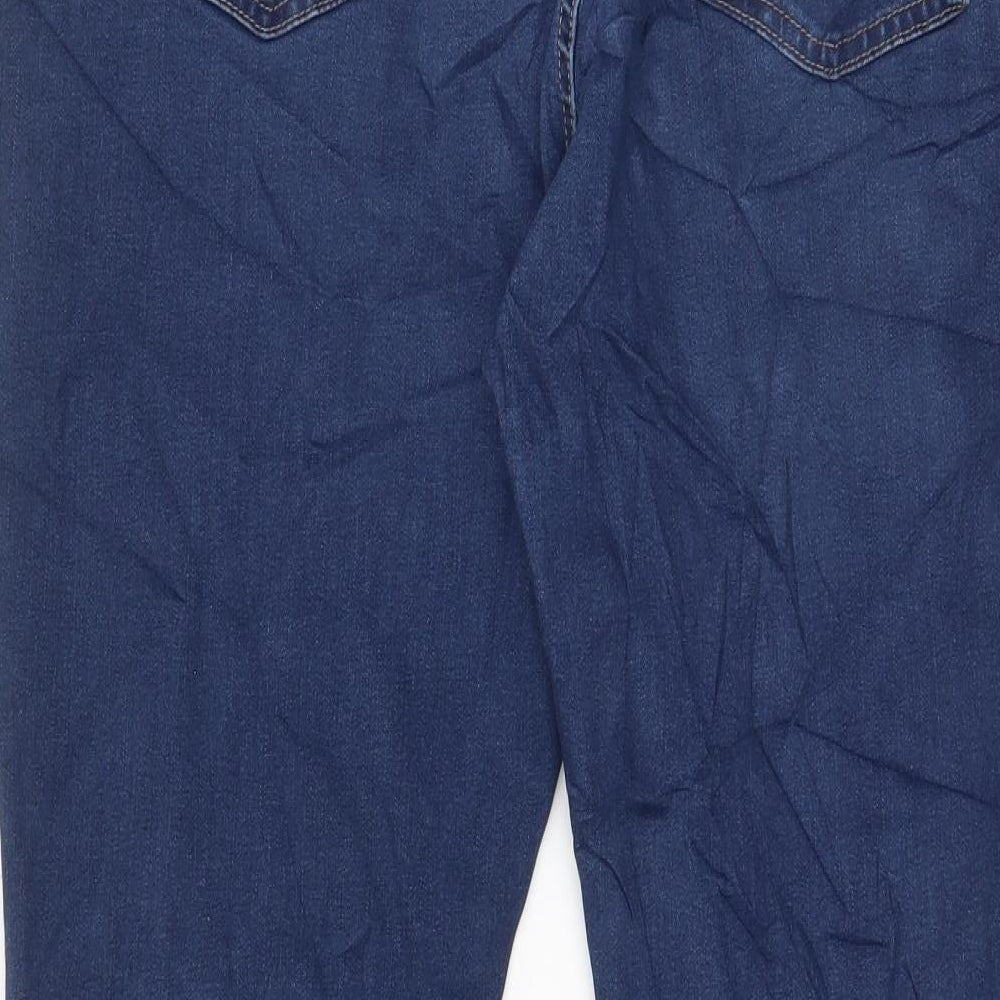 Marks and Spencer Womens Blue Cotton Skinny Jeans Size 18 L27 in Regular Zip - Pockets