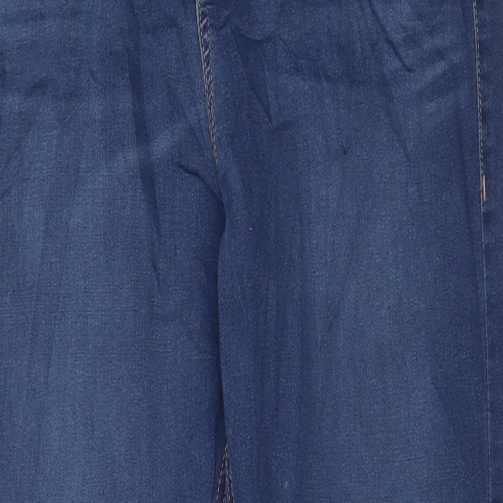 Marks and Spencer Womens Blue Cotton Skinny Jeans Size 16 L29 in Regular Zip - Pockets