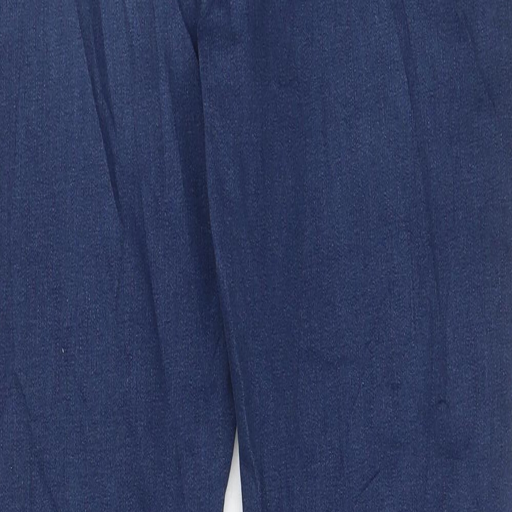 Marks and Spencer Womens Blue Cotton Skinny Jeans Size 16 L29 in Regular Zip - Pockets