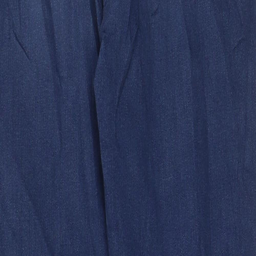 Marks and Spencer Womens Blue Cotton Skinny Jeans Size 12 L29 in Regular Zip - Pockets