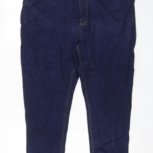 Per Una Womens Blue Cotton Skinny Jeans Size 20 L26 in Regular Zip - Pockets