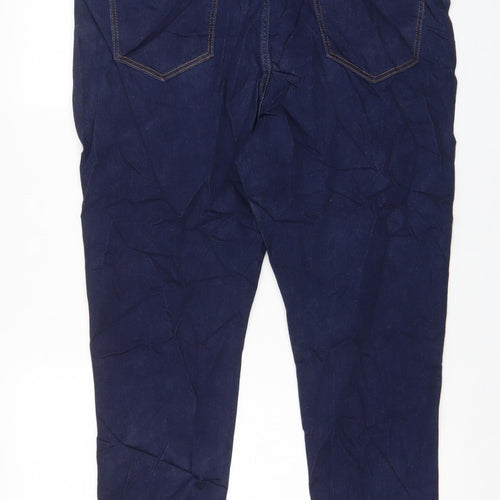 Per Una Womens Blue Cotton Skinny Jeans Size 20 L26 in Regular Zip - Pockets