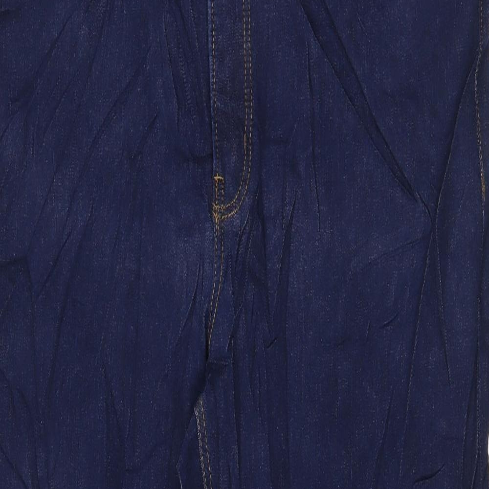 Per Una Womens Blue Cotton Skinny Jeans Size 20 L26 in Regular Zip - Pockets
