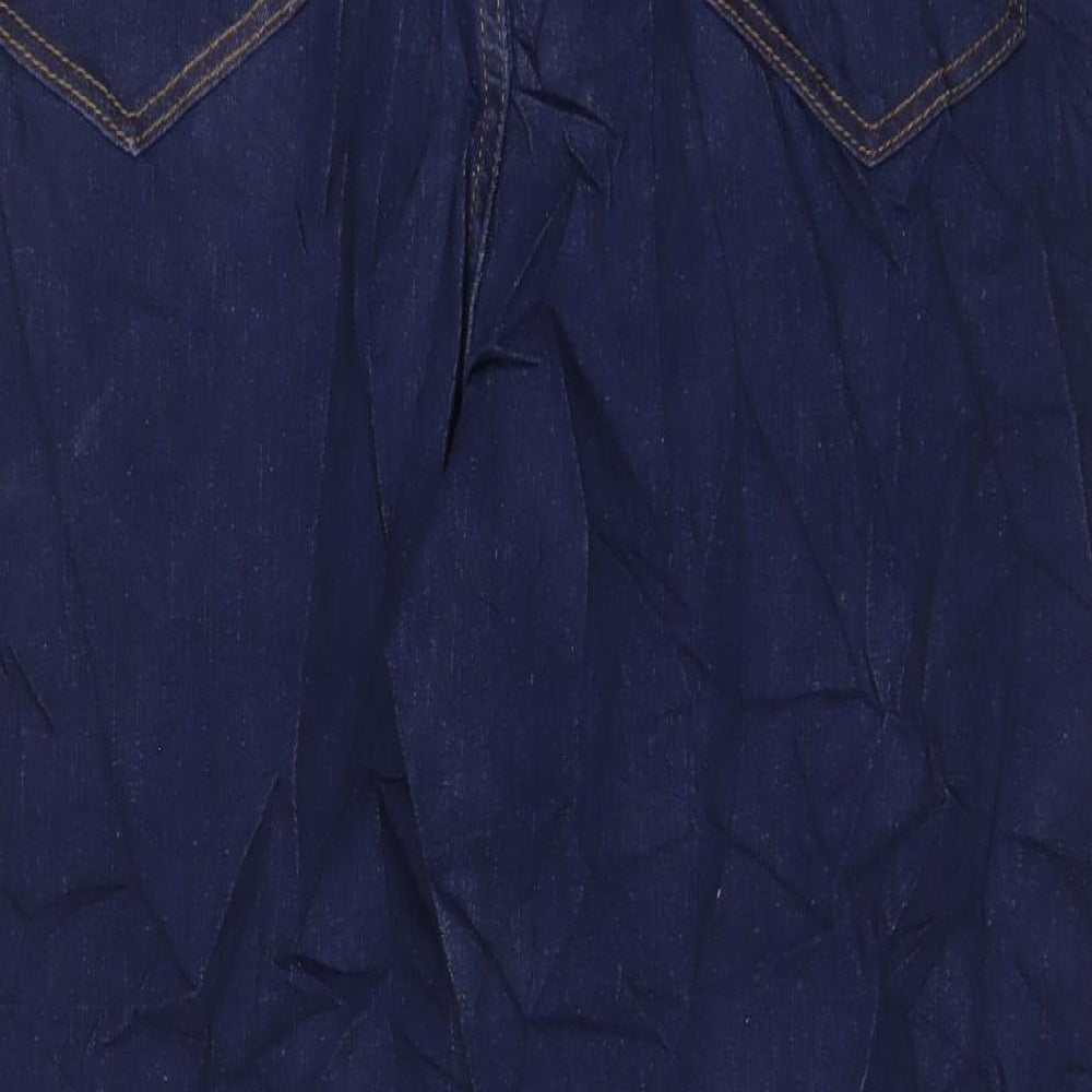 Per Una Womens Blue Cotton Skinny Jeans Size 20 L26 in Regular Zip - Pockets