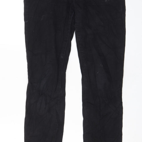 NEXT Womens Black Cotton Skinny Jeans Size 10 L30 in Regular Zip - Pockets