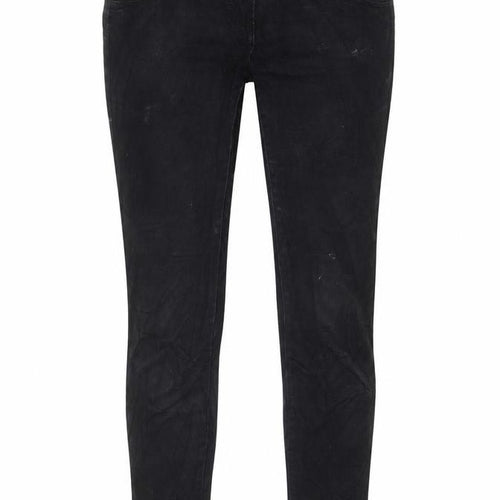 NEXT Womens Black Cotton Skinny Jeans Size 10 L30 in Regular Zip - Pockets