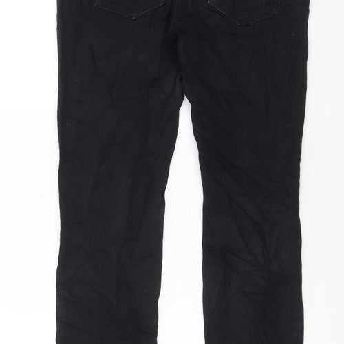NEXT Womens Black Cotton Skinny Jeans Size 10 L30 in Regular Zip - Pockets