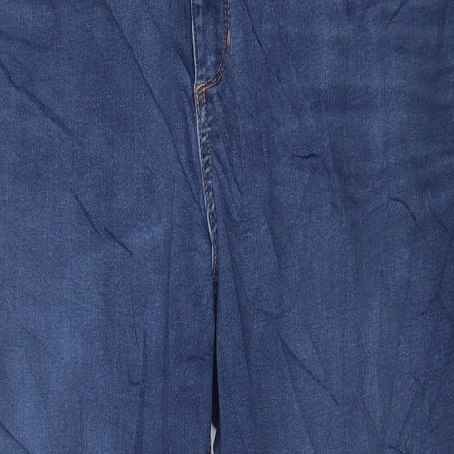 Marks and Spencer Womens Blue Cotton Skinny Jeans Size 20 L25 in Regular Zip - Pockets
