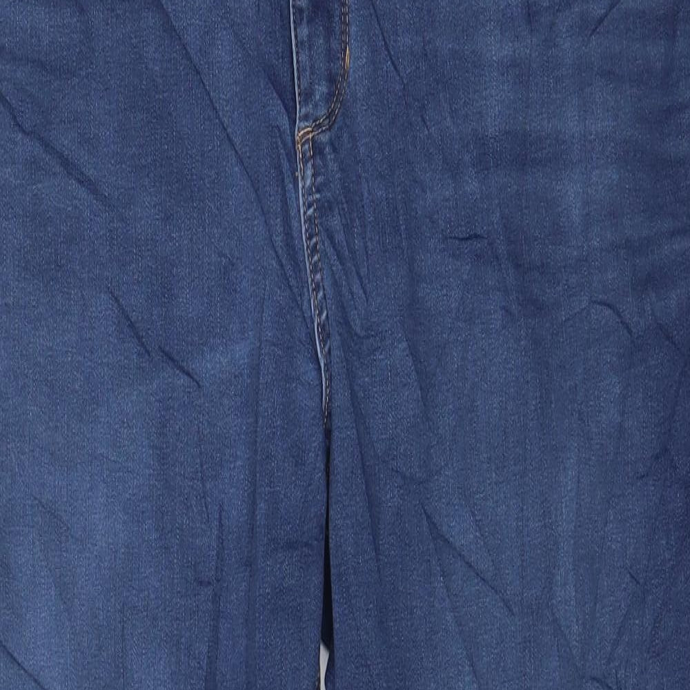 Marks and Spencer Womens Blue Cotton Skinny Jeans Size 20 L25 in Regular Zip - Pockets