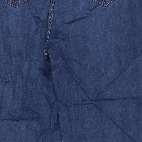 Marks and Spencer Womens Blue Cotton Skinny Jeans Size 20 L25 in Regular Zip - Pockets