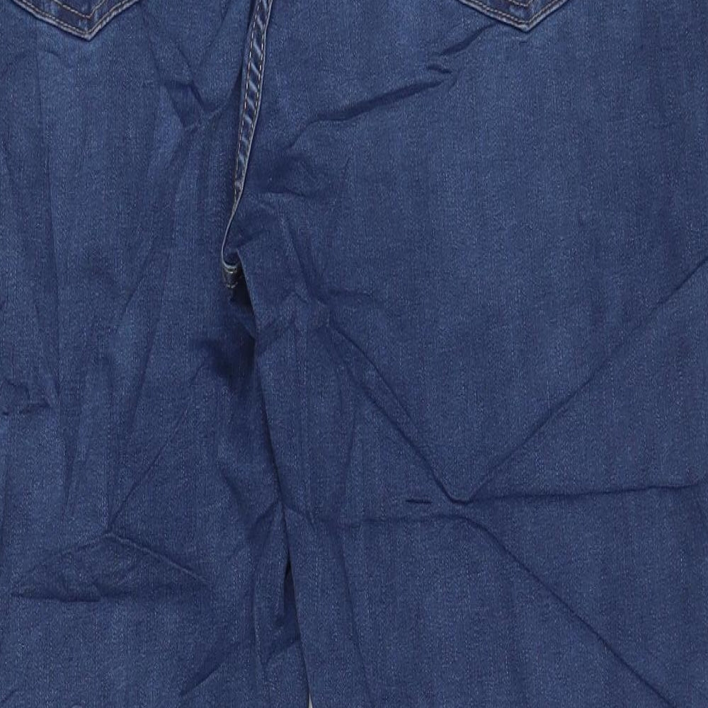 Marks and Spencer Womens Blue Cotton Skinny Jeans Size 20 L25 in Regular Zip - Pockets